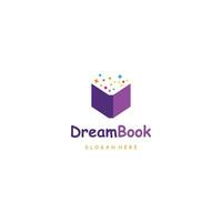 Dream book logo design on isolated background vector