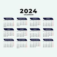 contento nuevo año 2024 moderno diseño calendario vector