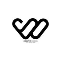 Modern letter Vw line art creative shape monogram logo design vector