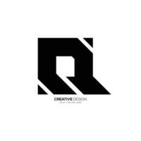 Letter R modern unique bold shape abstract monogram typography logo idea vector