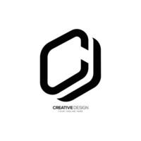 Letter Cj modern 3d style creative monogram typography logo vector