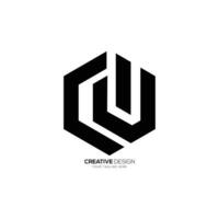 Modern letter cw or wc hexagon shape monogram logo vector