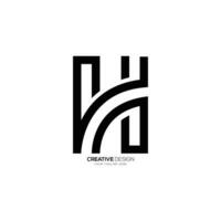 Letter H creative minimal elegant stylish monogram logo design concept vector