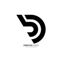 Letter Bd with uppercase and lowercase modern stylish monogram logo design vector