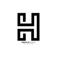 Letter H line art creative elegant typography modern unique monogram simple logo vector