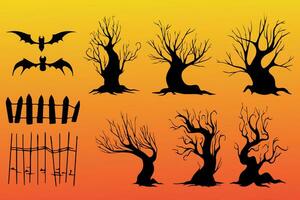 Halloween party, bright banner set. Helloween vector banner design, happy halloween background