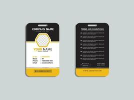 Employee ID card template font and back vector