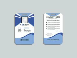 Employee ID card template font and back vector