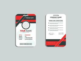 Employee ID card template font and back vector