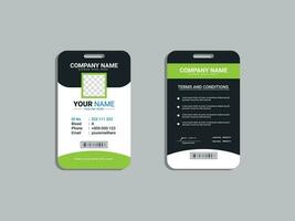 Employee ID card template font and back vector