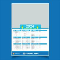 2024 Calendar Template, Full Easy Editable File vector