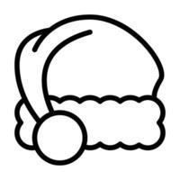 santa hat line icon vector