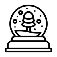 Snow globe line icon vector