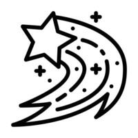 Shooting star line icon vector