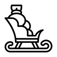 Sled line icon vector