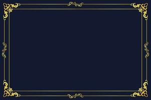 golden vintage border Elegant background, navy blue vector