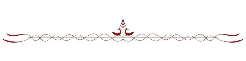 red vintage lines decorative elements Border flower collection vector