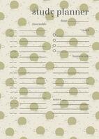 Planner minimalist page childish design print. Vector pattern with Saturn cosmic planet illustration