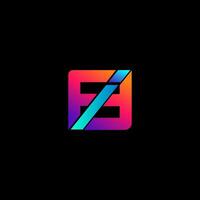 FE Stylish Gradient Color Text Logo vector