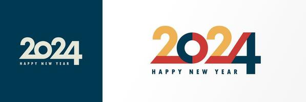 2024 Happy New Year creative number concepts. Set of typographic ideas. vector