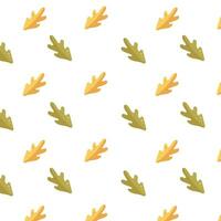 Cute pattern with colorfull oak leaves. Autumn pattern in modern flat style. vector