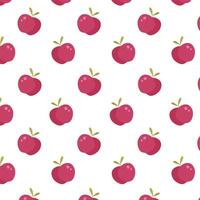 Pattern with red apples. Cute autumn pattern in cartoon style. vector