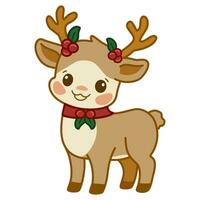 reindeer cartoon christmas vector