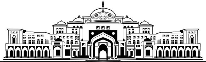 Qasr Al Watan Presidential Palace Abu Dhabi Design Vector Art