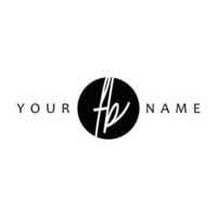 FB Initial Handwriting In Circle Frame Template Design vector