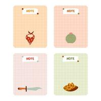 Cute hand drawn set with notebook templates for to do, to buy list, note with cowboy and western illustrations. Printable, editable diary elements for weekly planner, bullet journal, school schedule. vector