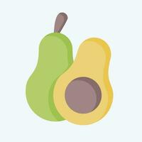 Icon Avocado. related to Fruit and Vegetable symbol. flat style. simple design editable. simple illustration vector