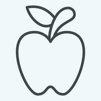 Icon Apple. related to Fruit and Vegetable line style. simple design editable. simple illustration vector