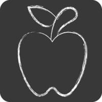 icono manzana. relacionado a Fruta y vegetal símbolo. tiza estilo. sencillo diseño editable. sencillo ilustración vector