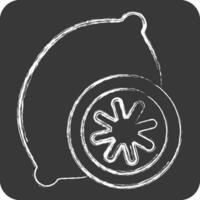 Icon Lemon. related to Fruit and Vegetable symbol. chalk Style. simple design editable. simple illustration vector