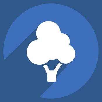 Icon Broccoli. related to Fruit and Vegetable symbol. long shadow style. simple design editable. simple illustration vector