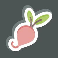 Sticker Radish. related to Fruit and Vegetable symbol. simple design editable. simple illustration vector