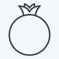 Icon Pomegranate. related to Fruit and Vegetable line style. simple design editable. simple illustration vector