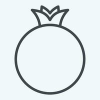 Icon Pomegranate. related to Fruit and Vegetable line style. simple design editable. simple illustration vector