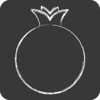 Icon Pomegranate. related to Fruit and Vegetable symbol. chalk Style. simple design editable. simple illustration vector