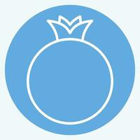 Icon Pomegranate. related to Fruit and Vegetable symbol. blue eyes style. simple design editable. simple illustration vector