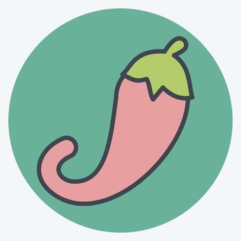 Icon Chili Paper. related to Fruit and Vegetable color mate style. simple design editable. simple illustration vector