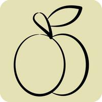 Icon Plum. related to Fruit and Vegetable symbol. hand drawn style. simple design editable. simple illustration vector