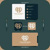 AAD business card letter logo. AAD creative monogram initials letter logo concept. AAD Unique modern flat abstract vector letter logo design.