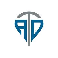 ATO business card letter logo. ATO creative monogram initials letter logo concept. ATO Unique modern flat abstract vector letter logo design.