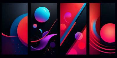 AI Generated Template poster design shape graphic light background illustration banner pattern abstract futuristic gradient digital element modern blue photo