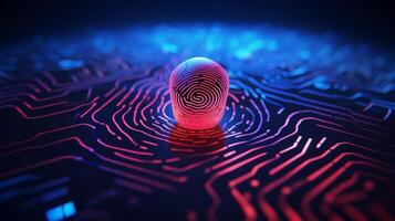 AI Generated System technology access fingerprint safety electronic digital computer scan biometric verification finger control identity scanner concept print code identification security photo