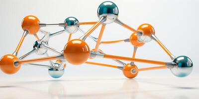 AI Generated Concept structure networking business science white community sphere team chemistry illustration atomic molecule molecular line background abstract technology web social internet connectivity photo