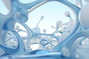 AI Generated Chemical structure blue technology bubble chemistry atom pattern design water macro molecular concept abstract texture biology background science liquid photo