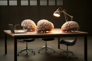 AI Generated Brain head business intelligence concept organ mind medical background anatomy science cerebral neurology health white memory human medicine photo
