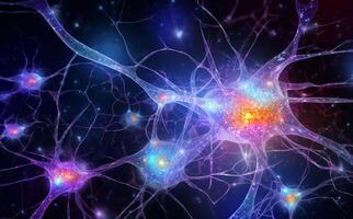 AI Generated Anatomy render brain neuron axon system nucleus science cell synapse medicine nervous biology neural human nerve receptor bio network neurology micro photo